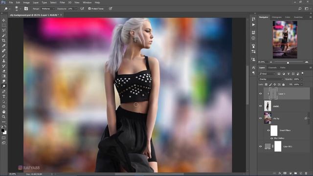 City Night Background Effect Photoshop Tutorial смотреть онлайн