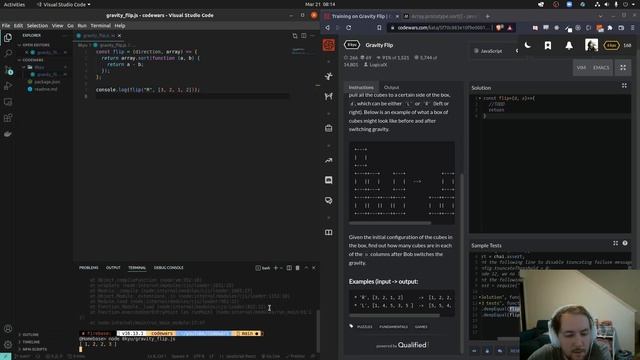 Think like a programmer: CodeWars 8 Kyu - Gravity Flip смотреть онлайн