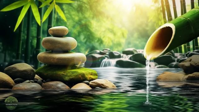 Música de piano relajante • Música para dormir, música de masaje, música de spa con sonido de agua смотреть онлайн