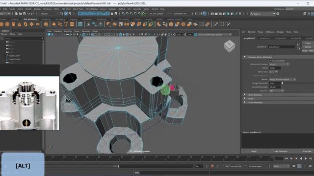 3d modeling a hard surface piece tutorial in the Maya 2024 смотреть онлайн