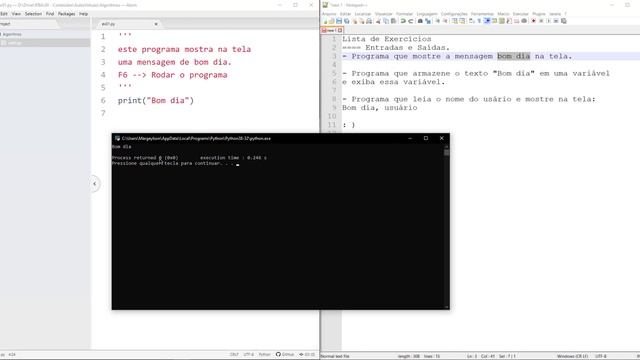 Aula 02 - Instalando o Python, o Atom e Exercícios de Entradas e Saídas смотреть онлайн