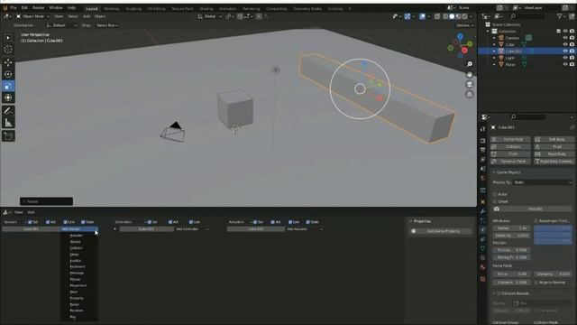 Blender UPBGE .3 game engine collision detection tutorial смотреть онлайн