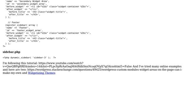 Wordpress: I can't get my custom widget area to show on my Wordpress site смотреть онлайн