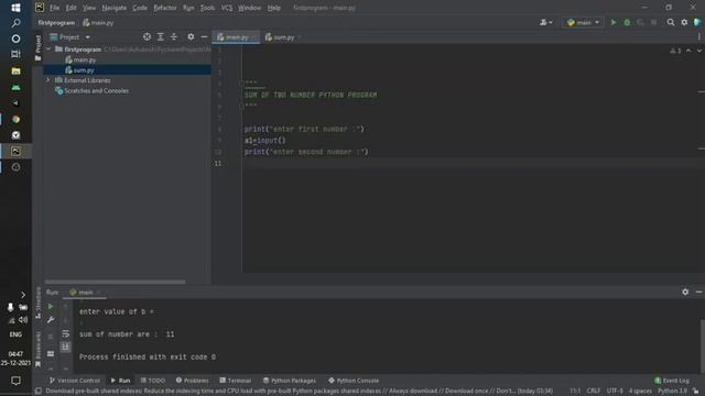 Add two number from user input using python program смотреть онлайн