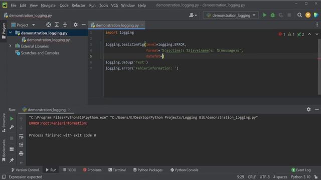 Mit Python und dem Logging Modul Log Dateien erstellen смотреть онлайн