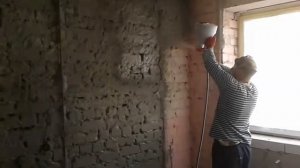Картушный пистолет, набрызг перед штукатуркой.