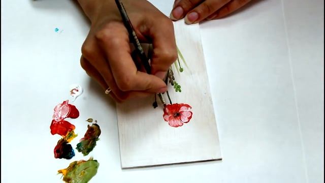Рисуем цветы акриловыми красками. Как нарисовать простые рисунки. смотреть онлайн