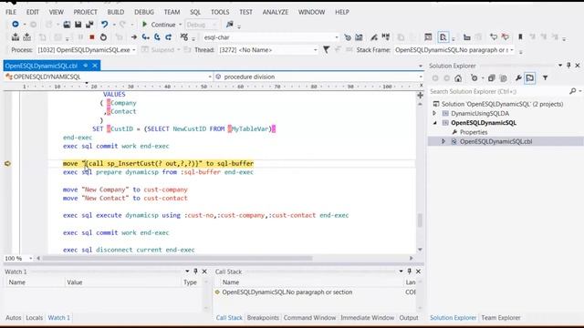 OpenESQL Using Dynamic SQL in Visual COBOL смотреть онлайн