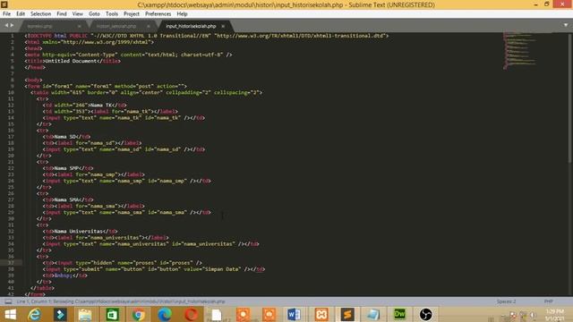Persiapan form inputan untuk proses input data menggunakan PHP | Step 7 смотреть онлайн