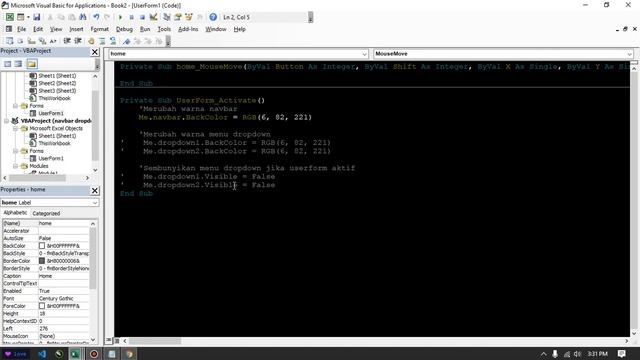 MENU NAVBAR DI USERFORM VBA EXCEL смотреть онлайн