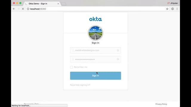 JHipster Login with Okta смотреть онлайн