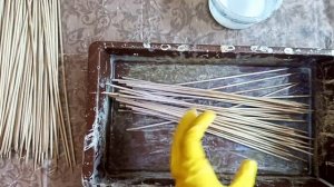 Обработка бумажной лозы лак + вода