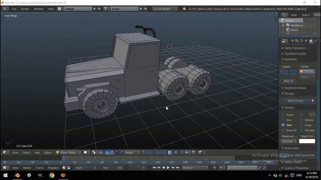 3D speed art - low poly Truck Modelling in Blender 3D смотреть онлайн