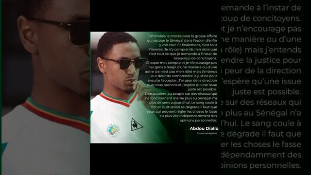 Le message fort d'Abdou Diallo sur la situation au Sénégal. #football #senegal #sonko #team221 смотреть онлайн