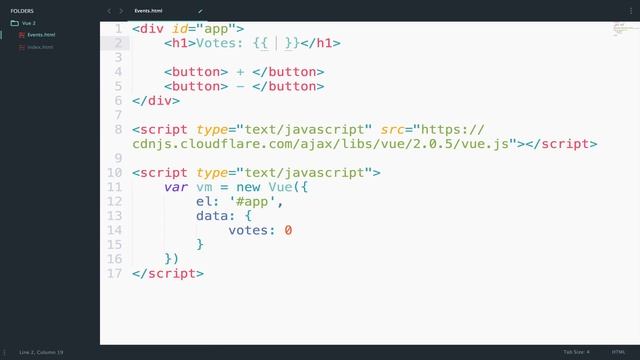 Vue 2.0 #2 Click Event смотреть онлайн