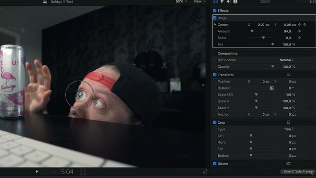 How to do the BIG EYES EFFECT | FCPX VFX TUTORIAL (Free Bulge Effect Download) смотреть онлайн