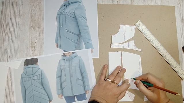 Выкройка куртки с капюшоном на молнии.Уроки Моделирования.