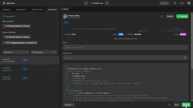 24. Swap Nodes in Pairs - Leetcode | Java & C++ | Medium | Algorithm | DSA смотреть онлайн