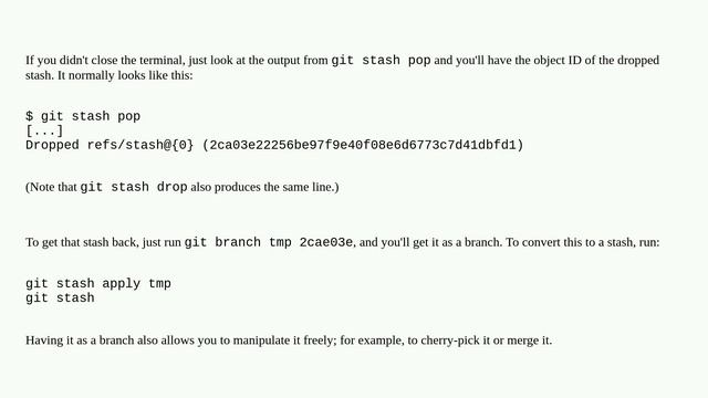 How do I recover a dropped stash in Git? смотреть онлайн