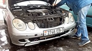Как снять передний бампер Mercedes-benz w211