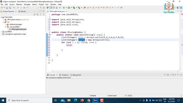 Find Missing Number in Series Using Java1.8 | Array form| write a program| java64bit | By-Ashu sir смотреть онлайн