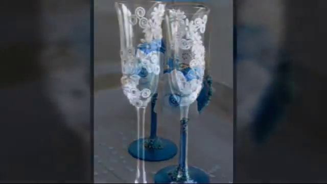 Декор свадебных фужеров. смотреть онлайн