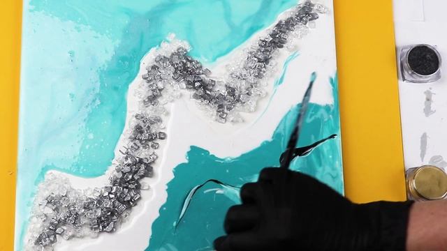 КАРТИНА из ЭПОКСИДНОЙ СМОЛЫ с золотом и камнями. Мастер класс смотреть онлайн