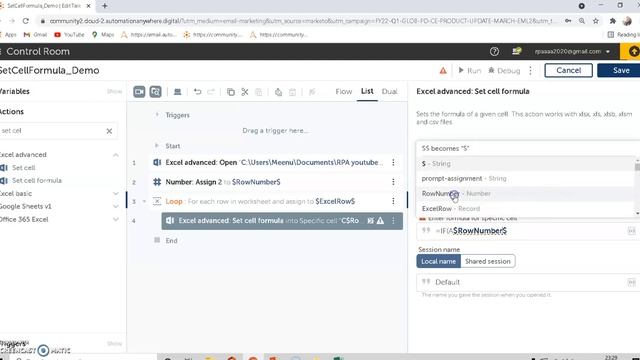 Set Cell Formula in Excel AutomationAnywhere A2019 || #AutomationAywhere #A2019 #rpa #Automation360 смотреть онлайн