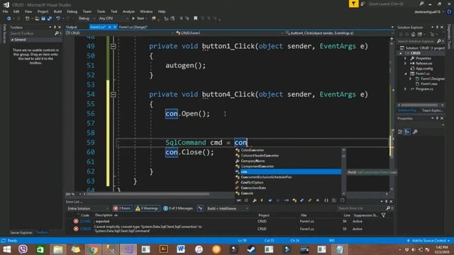 C# CREATE,RETRIEVE,UPDATE,DELETE DATA ON DATABASE(SQL SERVER) смотреть онлайн