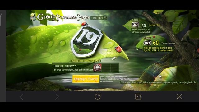 Pubg mobile group purchase perks group Code -SQR3YWZR 19 royal Pass смотреть онлайн