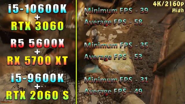 Core i5 10600K + RTX 3060 vs Ryzen 5 5600X + RX 5700 XT vs Core i5 9600K + RTX 2060 SUPER смотреть онлайн
