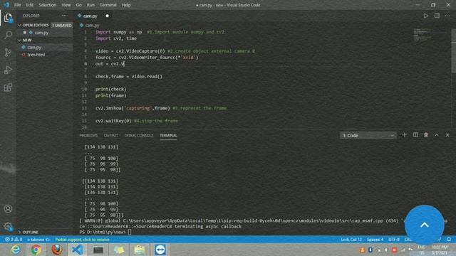 Capture Video using Opencv Python | OPENCV Webcam | Save and Play Video File | #opencv #python смотреть онлайн