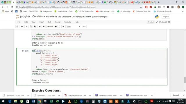 23 Switch Case Statement in Python using Jupyter notebook by Atif Masih смотреть онлайн