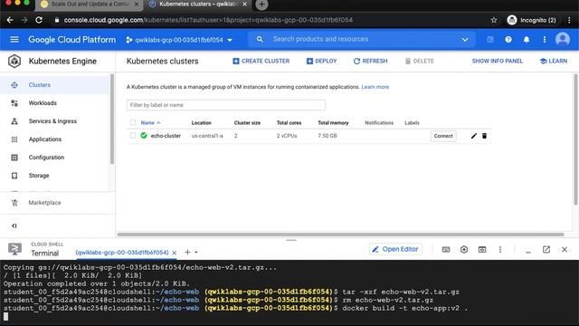 Qwiklabs Scale Out and Update a Containerized Application on a Kubernetes Cluster GSP305 смотреть онлайн