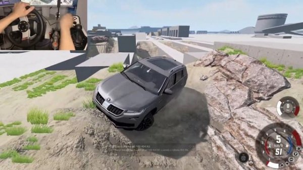 dívám se na Skoda Kodiaq OFFROAD TEST BeamNG.drive Steering Wheel Gameplay