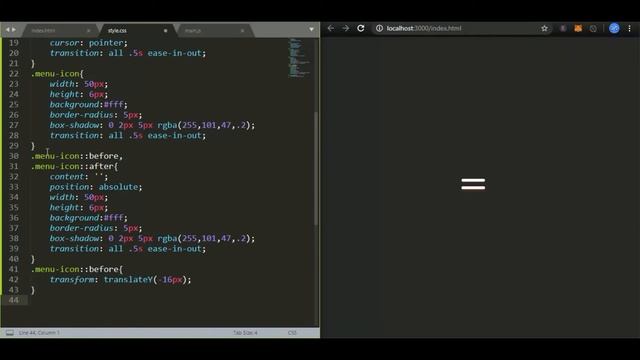 CSS Menu icon animation using | HTML | CSS | JAVASCRIPT | Web Design смотреть онлайн