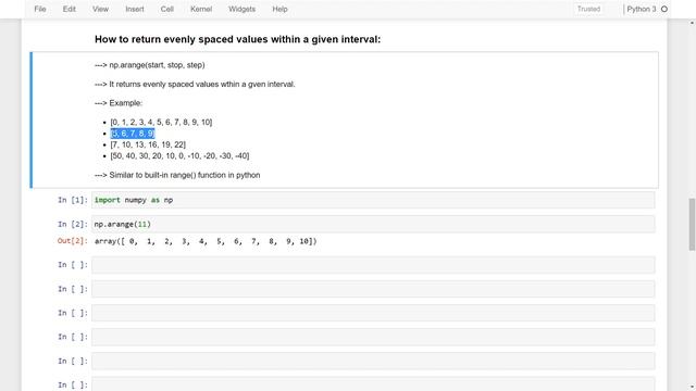 03 - Return evenly spaced values within a given interval | Numpy | np.arange() | Hindi смотреть онлайн