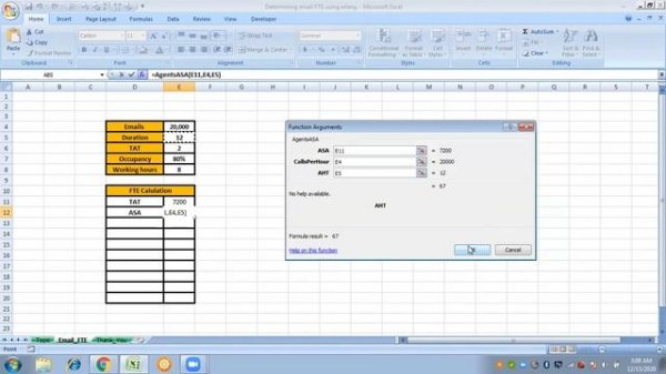 Determining email FTE using erlang