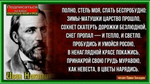 Полюбуйся весна наступает— Иван Никитин— читает Павел Беседин
