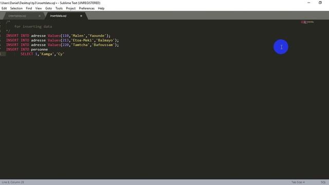 SQL 3, INSERER LES DONNEES DANS LA TABLE AVEC REFERENCE D'OBJECT AVEC KALEMA DANIEL JONATHAN смотреть онлайн