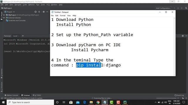 Installation of Django In Pycharm in Hindi | Learn how to Create web project in Django Framework смотреть онлайн