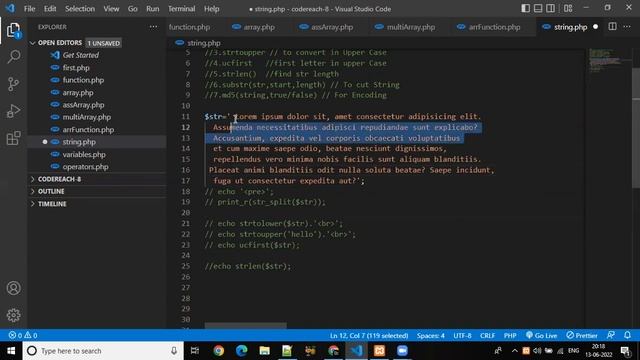 Strings And String Function In PHP смотреть онлайн