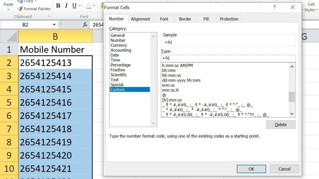 Excel Me +91 Mobile Number Code Ek Hi Bar Me Add Kaise Kare? смотреть онлайн