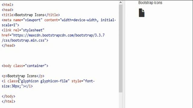 Bootstarp Icons : Add glyphicons in css html page смотреть онлайн