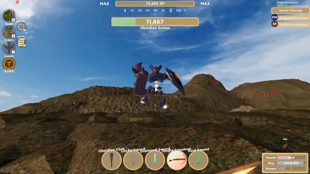 CHALLENGE No Healing Allowed - Obsidian Golem Solo BOSS Fight - Island Tribes Roblox смотреть онлайн