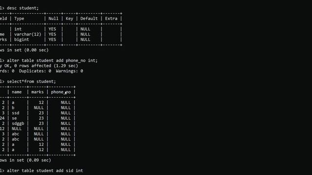 how to add new column in MySQL table смотреть онлайн
