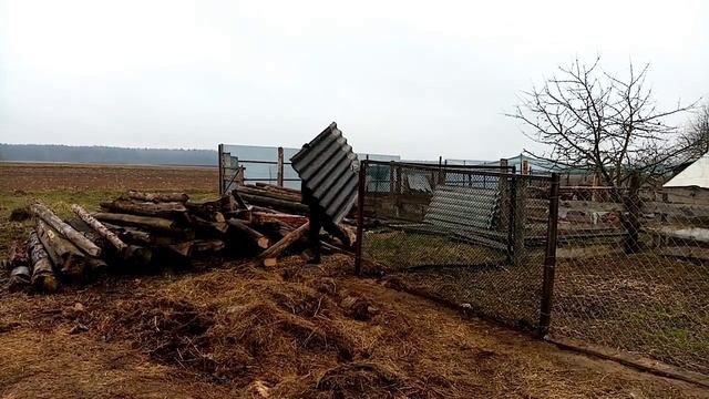 Навес своими руками. Минимум затрат. Жизнь в деревне. смотреть онлайн