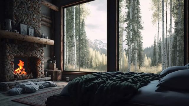 Засыпайте в уютной хижине в дождливый день обретите покой в лесу под звуки огня и дождя смотреть онлайн