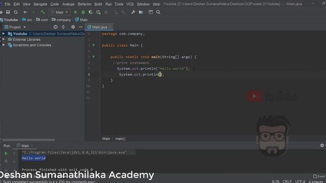 Java 03 - Java Hello world & Comments in Sinhala смотреть онлайн