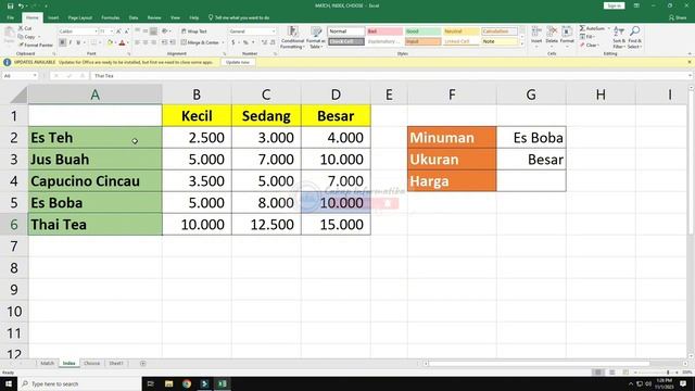 Cara Menggunakan Fungsi MATCH, INDEX & CHOOSE dalam Ms Excel | Informatika Kelas 8 Bab Analisis Dat смотреть онлайн